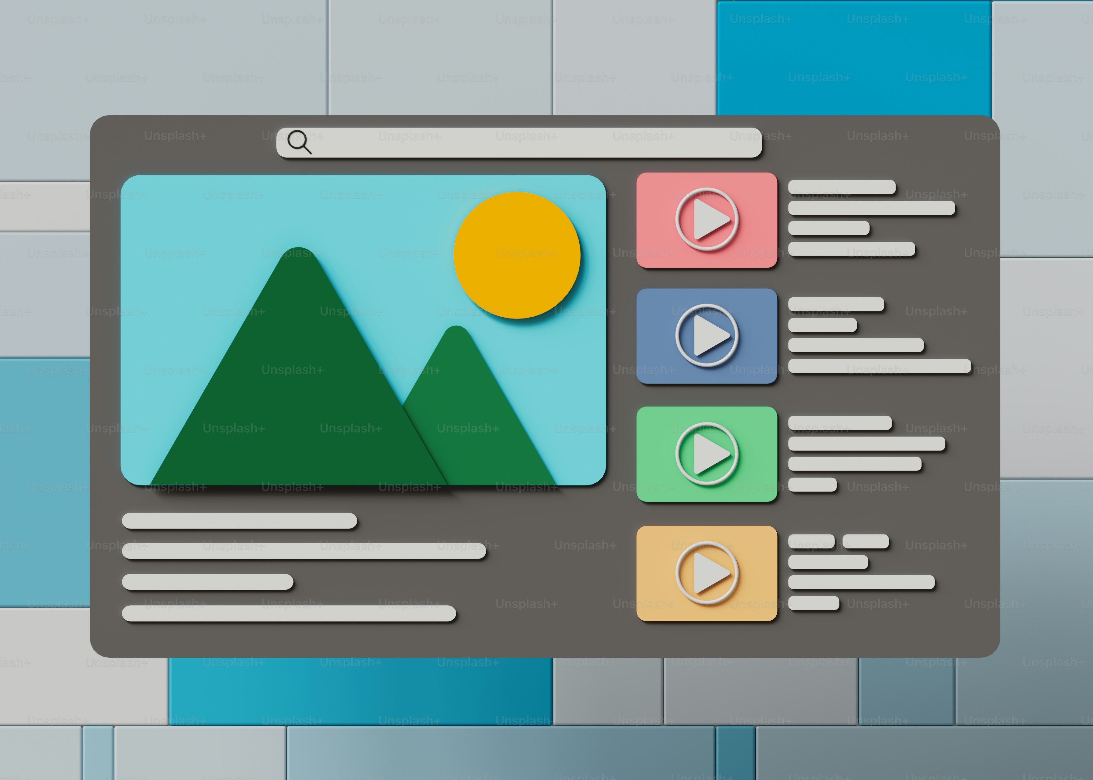 A computer screen with a mountain and sun on it